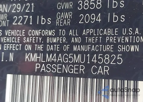 2021 Hyundai Elantra Sel из США, поврежденный, VIN KMHLM4AG5MU145825